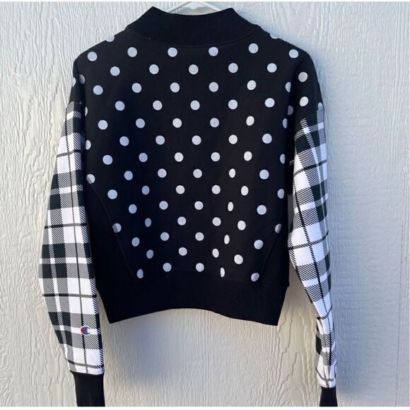 Champion Reverse Wave Sweatshirt Pullover size M Black and white polka dot - Picture 4 of 6